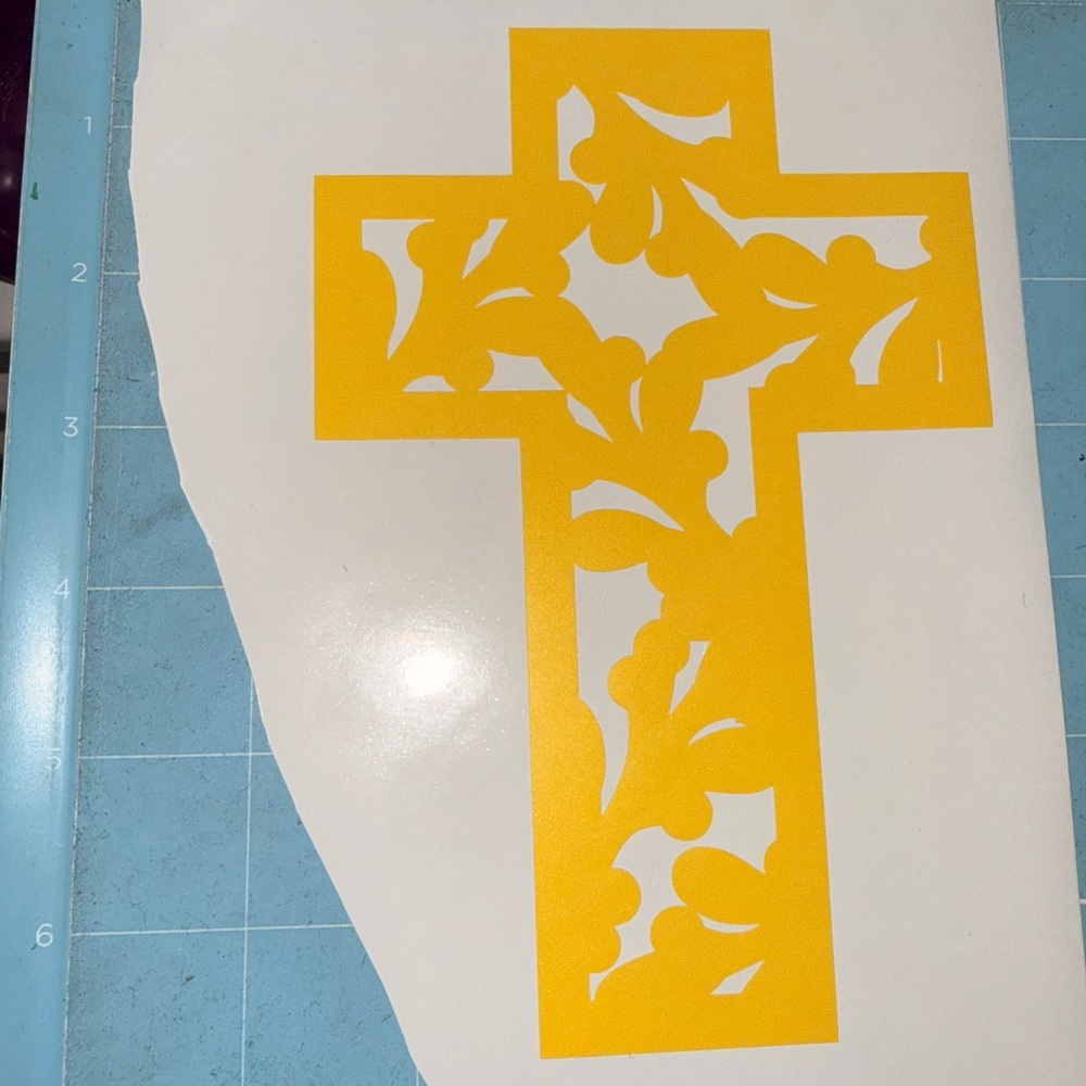 Yellow Decorative Cross Wall Art